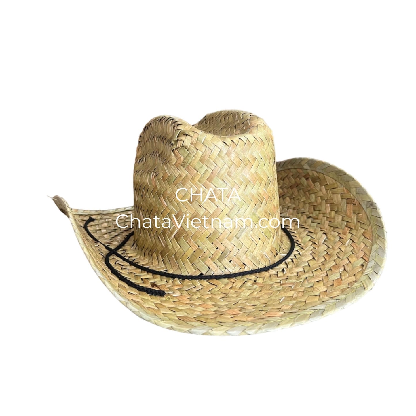 Straw Cowboy Hat Handwoven Natural Seagrass C391