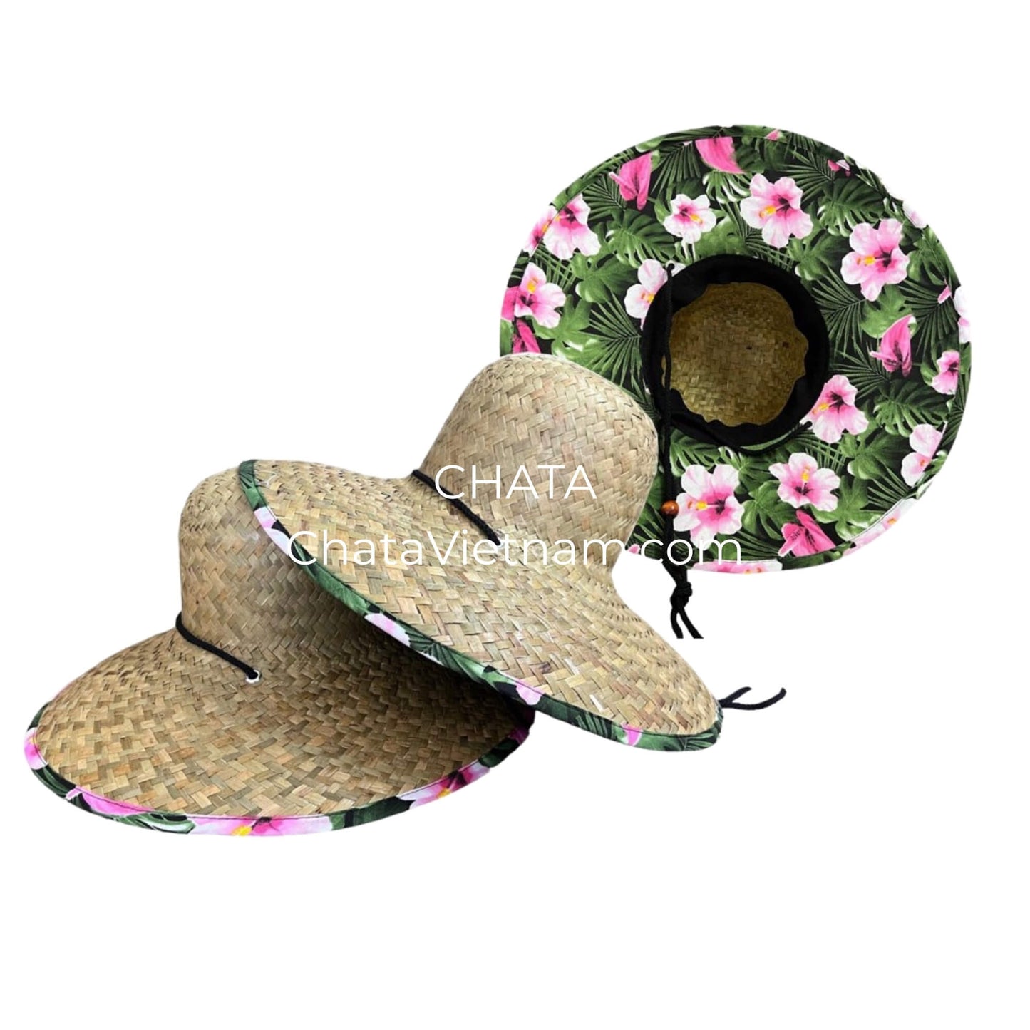 Womens Straw Hats Wholesale Floral Lining W399