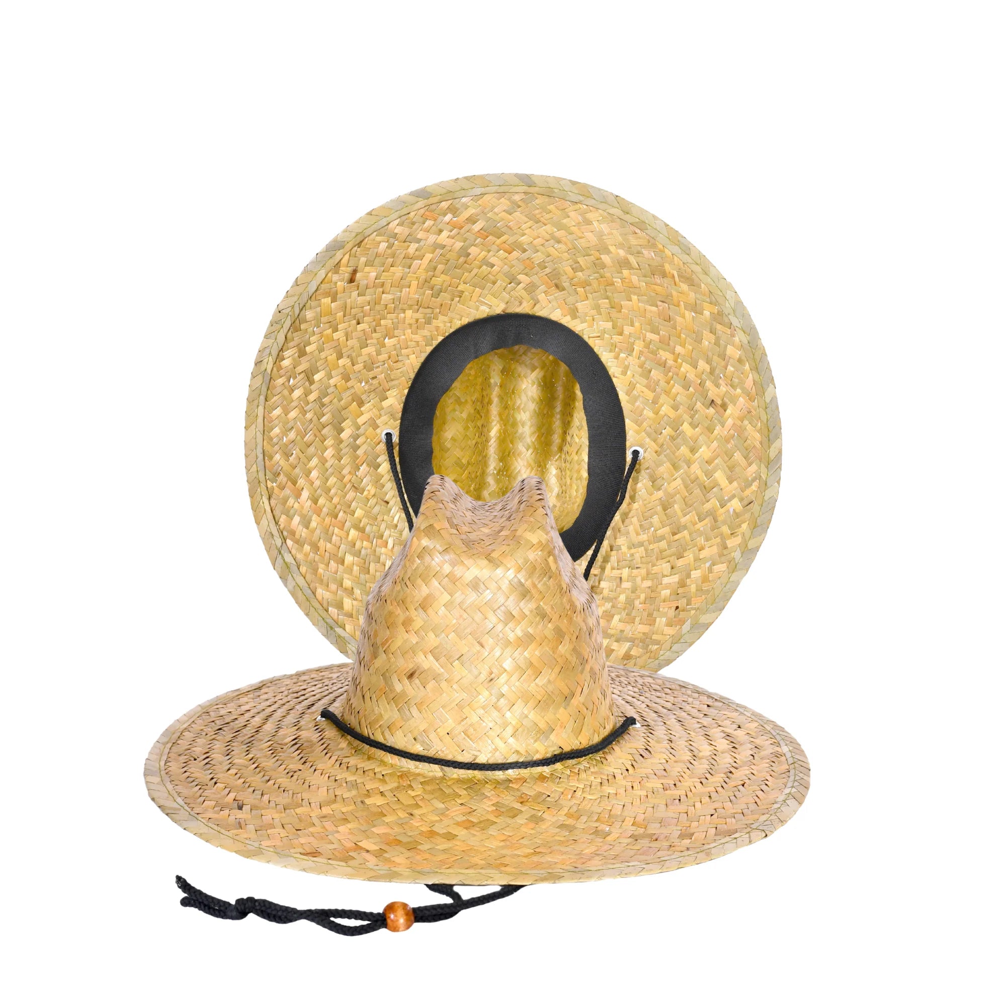 Natural seagrass lifeguard straw hat without fabric underbrim lining, custom manufactured in Vietnam by CHATA.