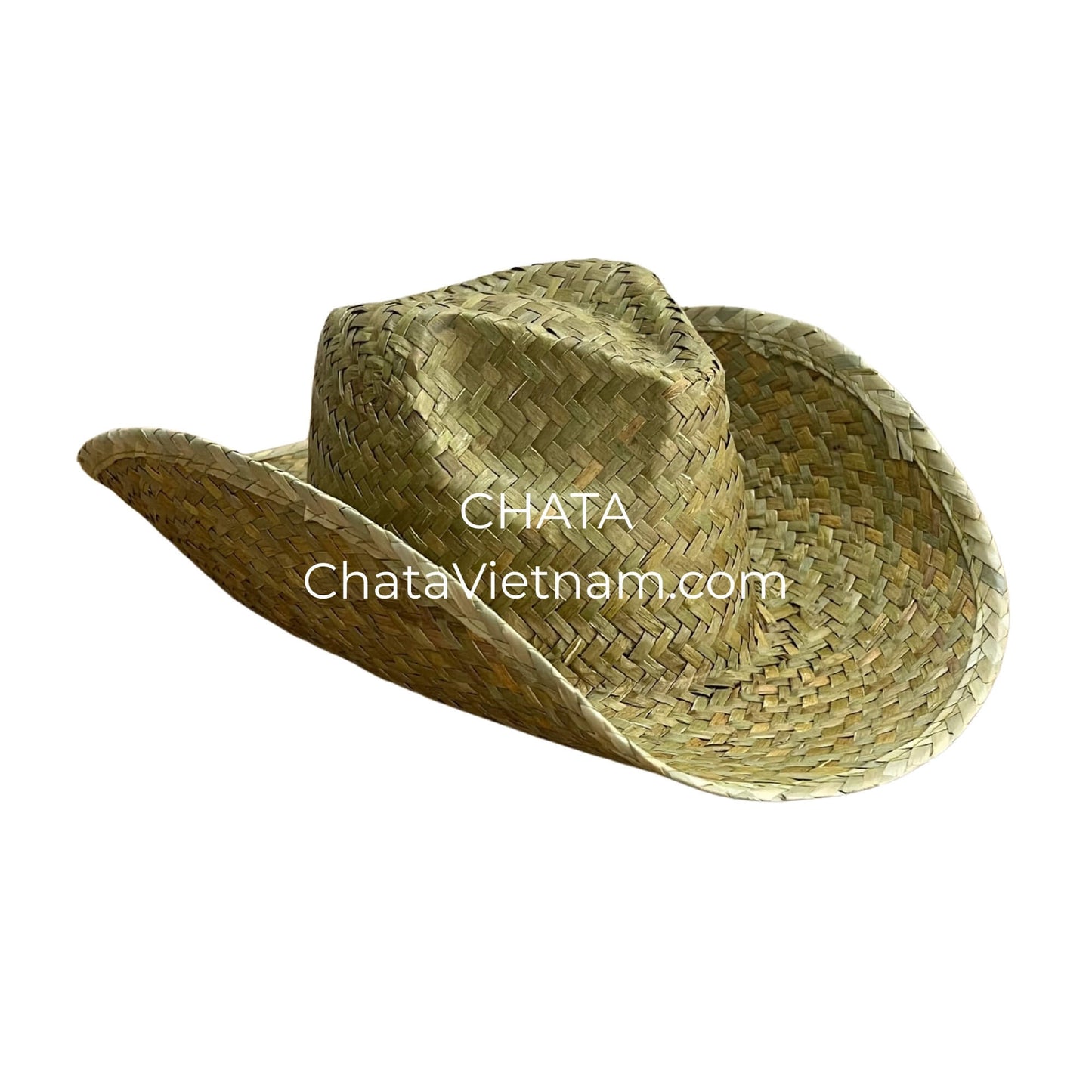 Straw Cowboy Hat Handwoven Natural Seagrass C395