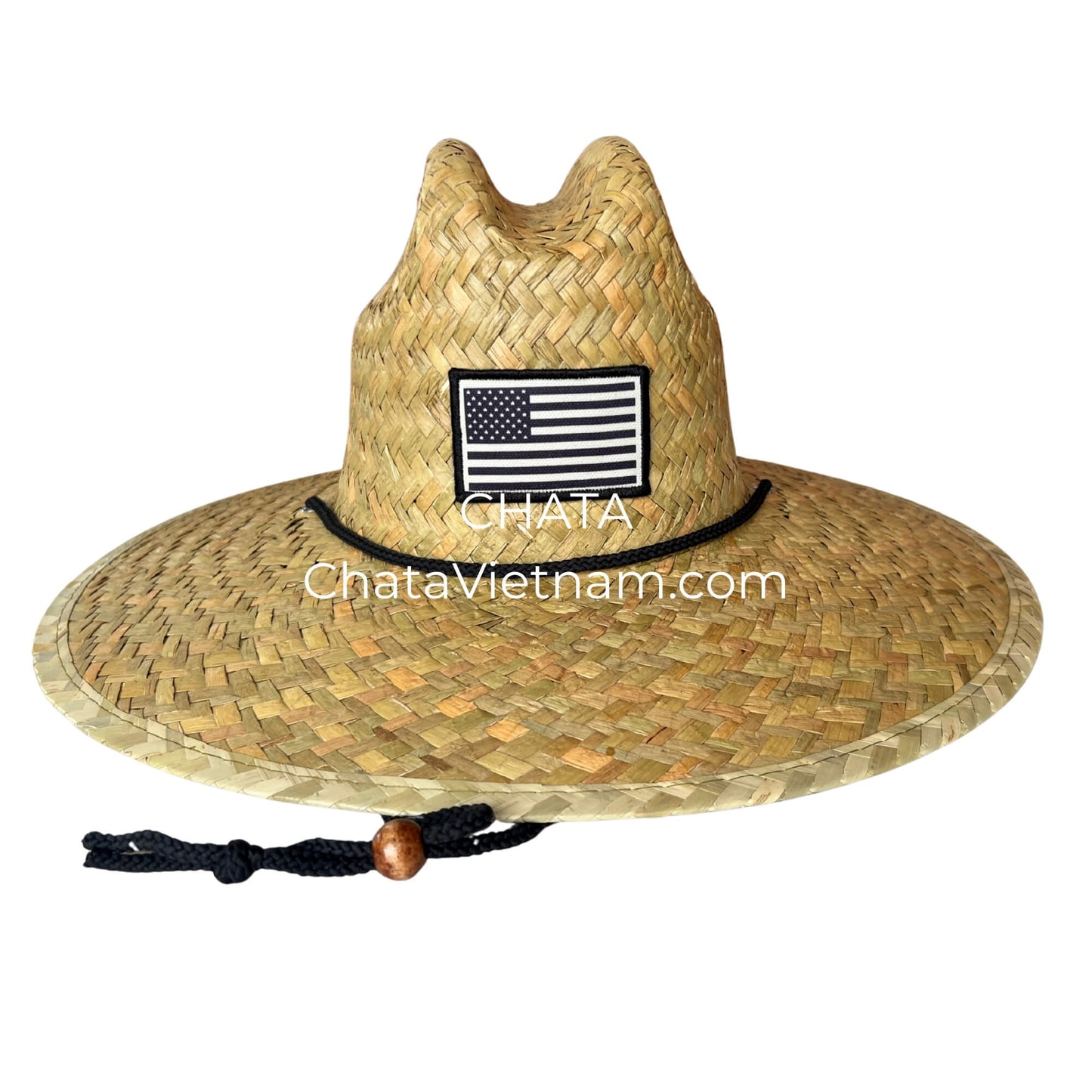 Straw Hats For Men Wholesale Handwoven American Flag Patch L3912